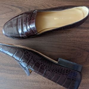 Brown Ralph Lauren Snakeskin Loafer